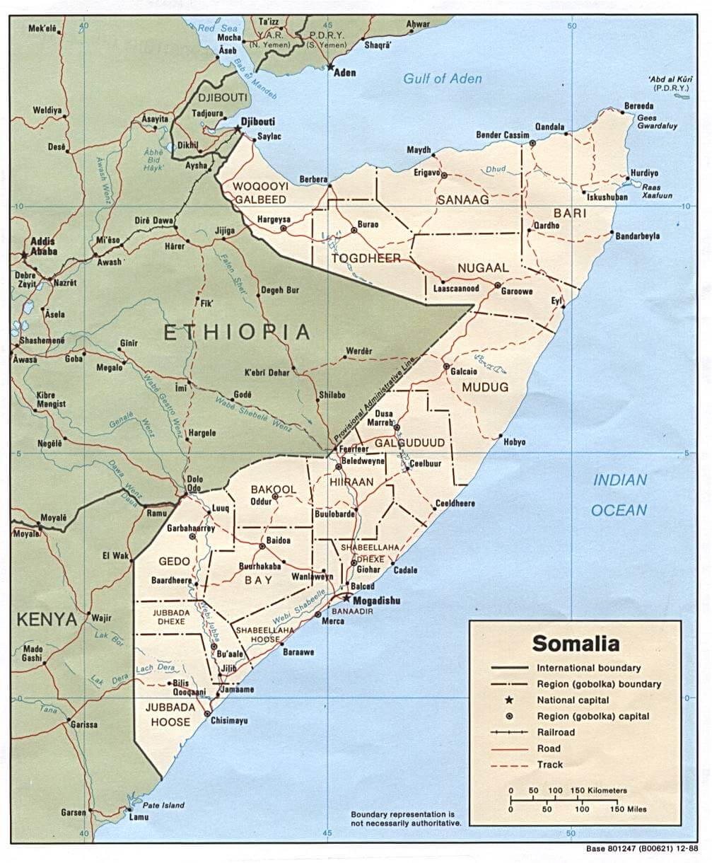 somalia stadte karte